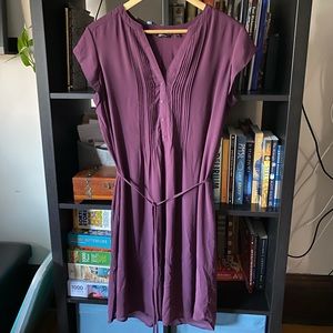 Purple cap sleeve dress